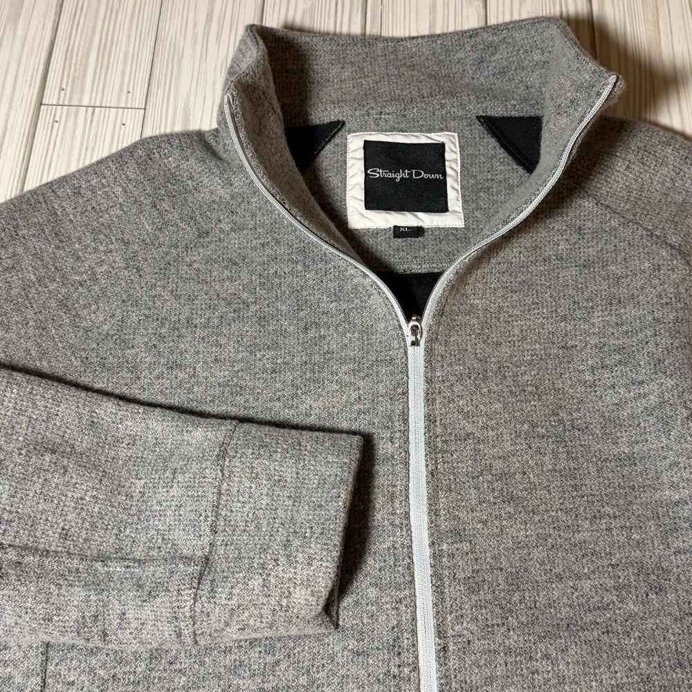 Straight Down Wool Blend Full Zip Jacket – Opolo Vineyard Logo